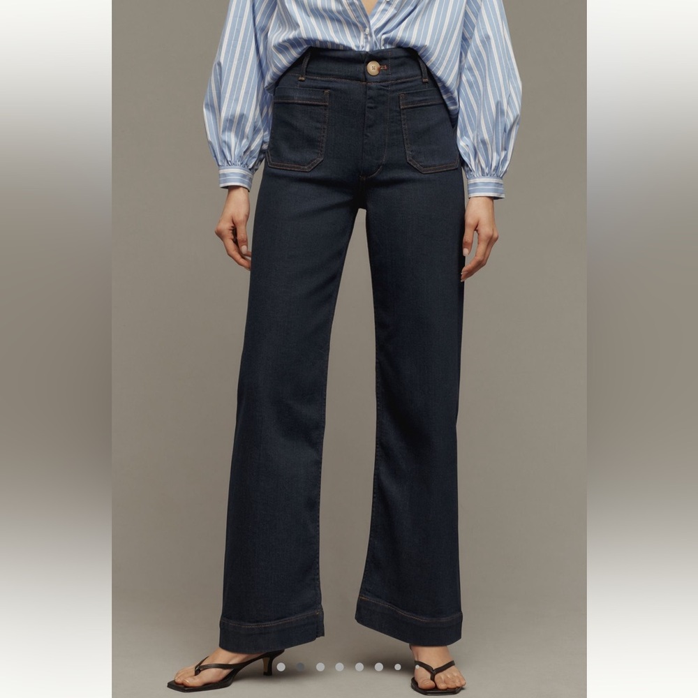 The Colette Denim Full Length Wide Leg Jean by Maeve